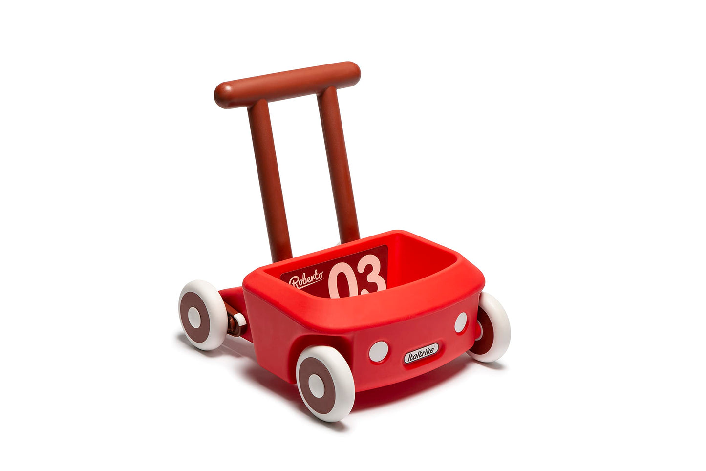 Italtrike Roberto Baby Walker, Push & Pull Baby Toy, Learning to Walk, Toddlers, Safety Brake, Storage Compartment, Speed Control, Indoors & Outdoors