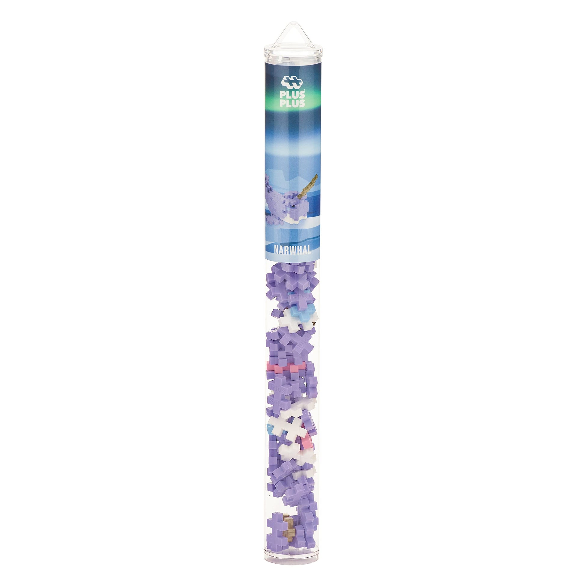 PLUS PLUS Narwhal - 3D Puzzle Building Block Set Tube, Mini Interlocking Pieces - Fun Stem Toys for Kids