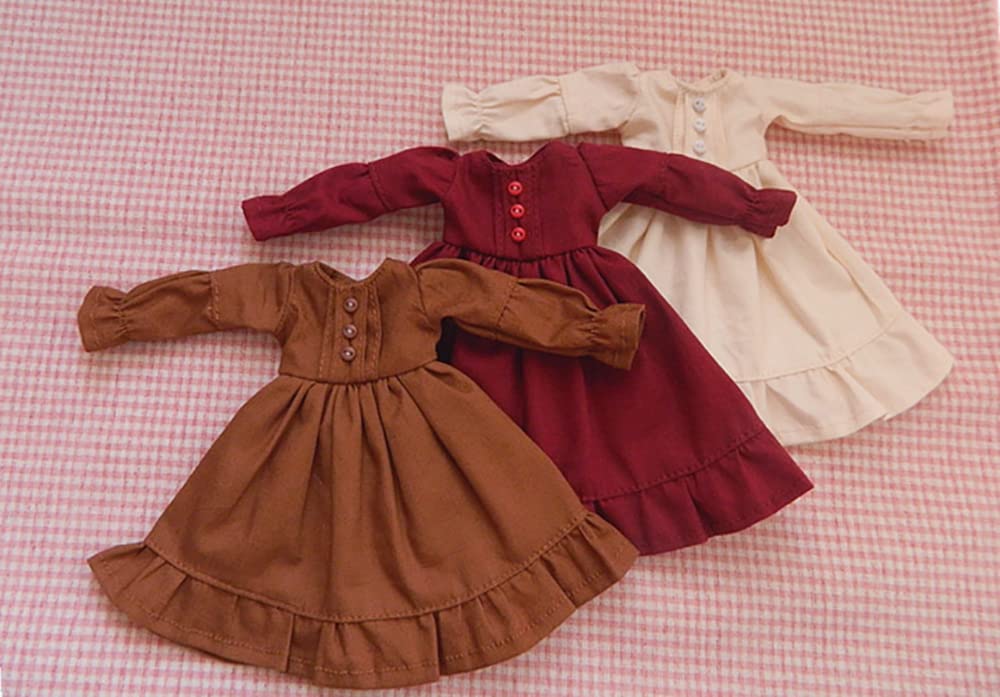 XiDonDon Doll Clothing Fashion Dress for Blyth,Ob24,Licca,Azone BJD Doll Clothes Toys Accessories Gifts (Apricot)(Only Clothes)