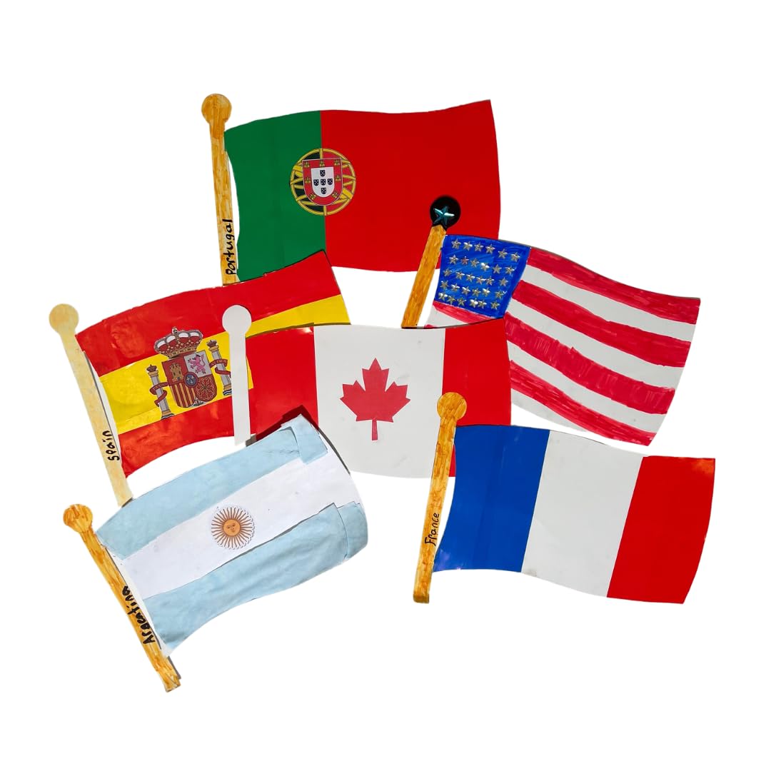 Roylco Flag Designer - 24 Pre-Cut Blank Cardstock Flags | Paint, Markers & Collage | History, Classroom & Team Activities | Ages 4+