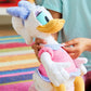 Disney Store Official Daisy Duck Medium Soft Toy for Kids, Cuddly Character with Fuzzy Texture and Embroidered Details in Pink and Purple Dress