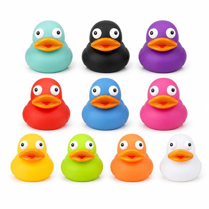 The Dreidel Company 5-Count Rubber Duck Eye Poppers, Squeeze to Quack, Toy Assortment Duckies for Kids, Bath Birthday Gifts Baby Showers Summer Beach