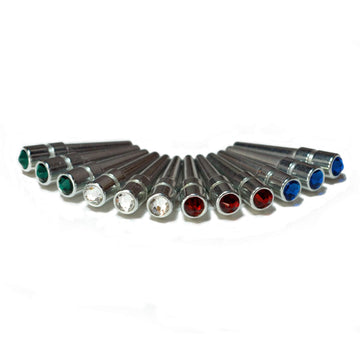 WE Games Chrome Cribbage Pegs with Austrian Crystals - Set of 12 -Red, Clear, Green, and Blue Crystals