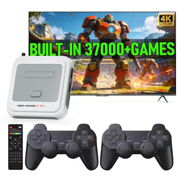 Kinhank Super Console X Pro with 37,000+ Games, 50+ Emulators retro game console, TV & Game System in 1,Emulator Console with 2 Wireless Controllers