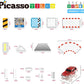 PicassoTiles Magnetic Tile Race Car Track Building Set with 2 Trucks Street Signs Stadium Accessories Construction Toy for Kids Age 3 Plus STEAM