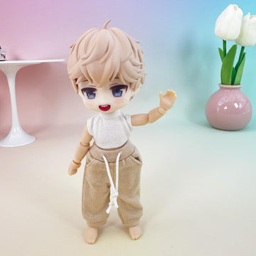 Xyrmync 1/12 BJD Doll Clothes Vest Sweatpants Ob11 Doll Dress Up Accessories (Gray+Black)