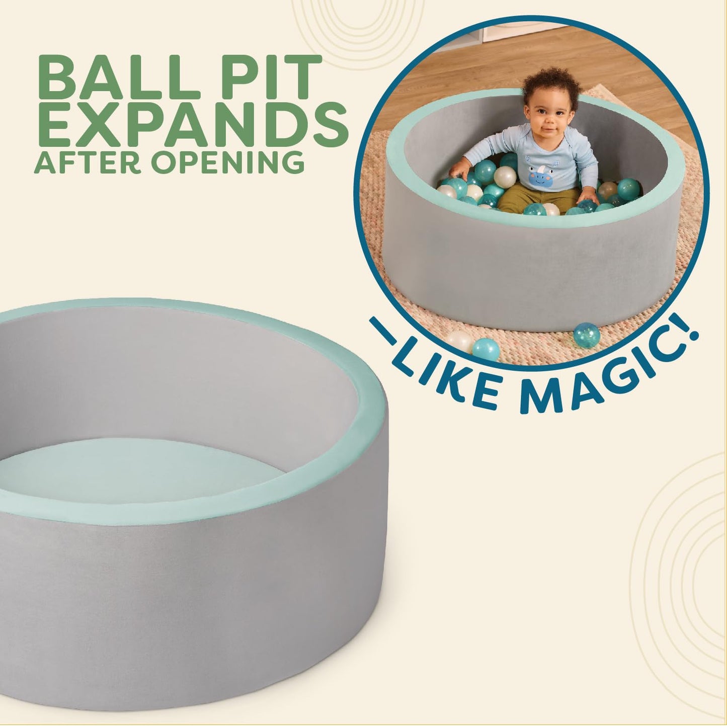 B. toys Battat Soft Foam Ball Pit with 100 Crush-Resistant Balls