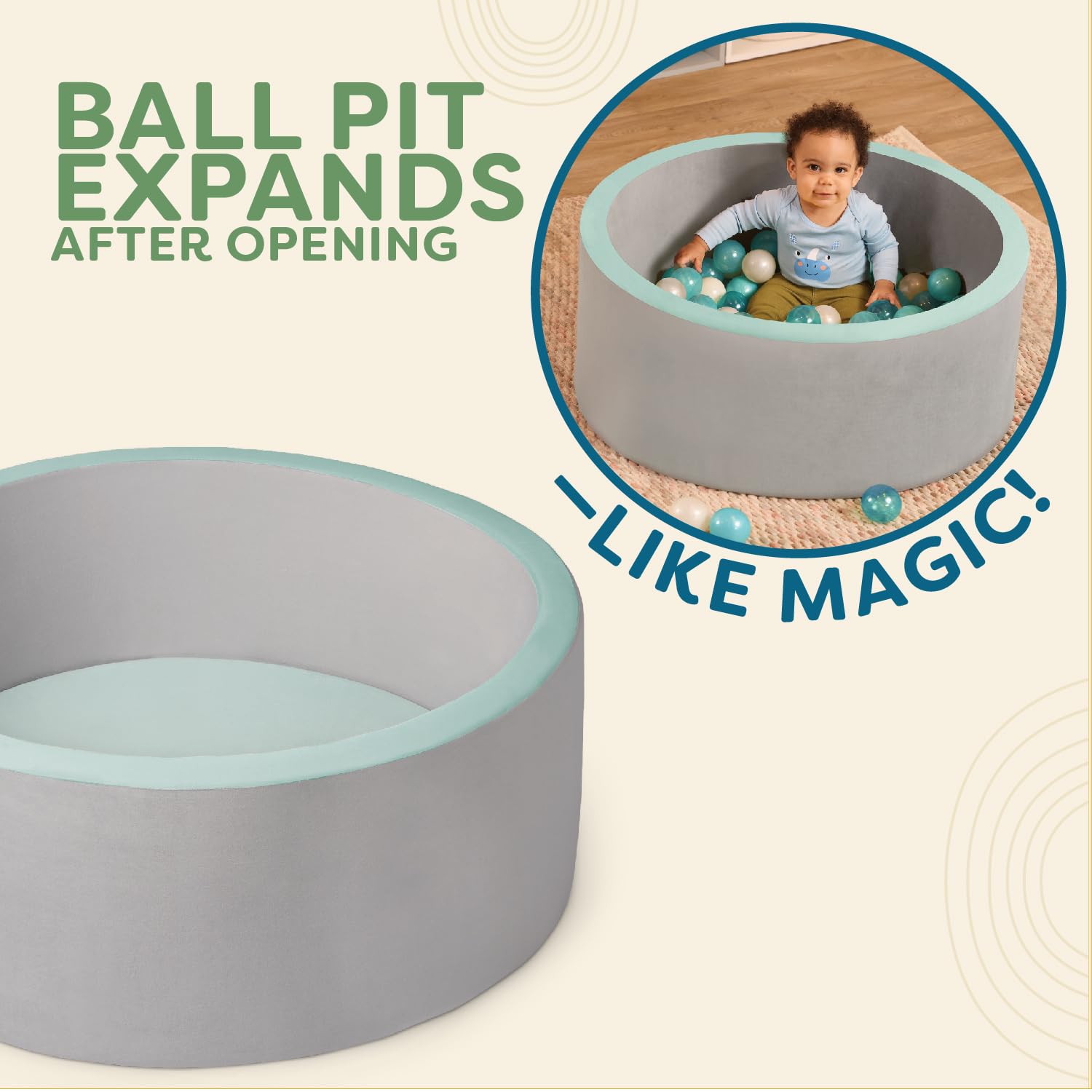 B. toys Battat Soft Foam Ball Pit with 100 Crush-Resistant Balls