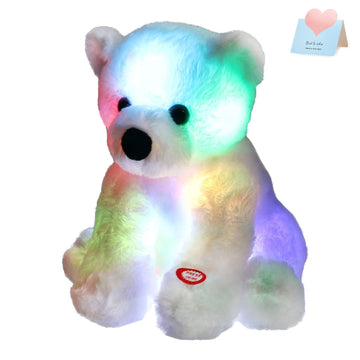 BSTAOFY Glow Polar Bear Light up Stuffed Animal LED Night Light Bear Soft Plush Toy Adorable Birthday Mother's Children's Day Valentines for Toddler