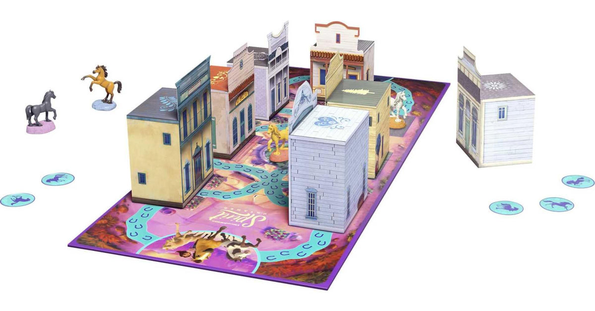 Mattel Games Spirit Hide & Seek Kids Game, Hide-and-Seek Board Game with Mini Horses & Buildings for 2, 3, 4 or 5 Players Ages 5 Years Old & Up