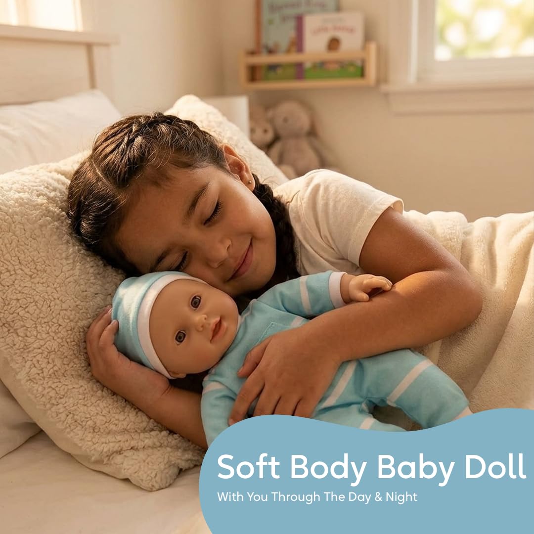 The New York Doll Collection 11 inch Soft Body Baby Doll in Gift Box - 11" Doll Toy for Kids, Boys, Girls and Toddlers - Baby Doll Pacifier Accessory