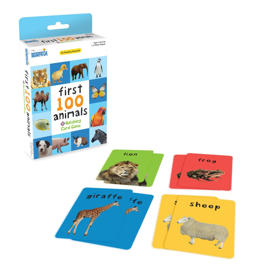 Briarpatch, First 100 Animals Matching Card Game, Based On Board Books by Roger Priddy, Preschool Learning for Kids