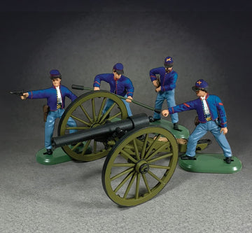 W. Britain American Civil War 52109 Union 10 Pound Parrot Cannon with 4 Man Crew 1:32 Scale Plastic