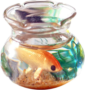 Dollhouse Fish Tank, 1:12 Scale Miniature Resin Accessories for Garden Scene Decor, Realistic Chic Resin Dollhouse Fish Tank, Desktop Ornaments