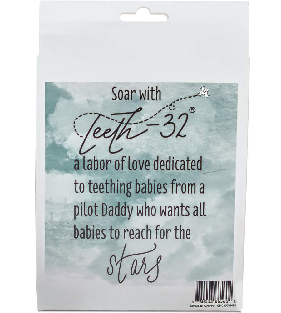 Chewy, The Teeth-32 Airplane Teething Toy 100% Natural Havea Rubber Green