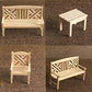 EatingBiting Dollhouse Accessories Furniture 1:12 Dollhouse Miniature Furniture Wooden Garden Unpainted Bench Chair 4 Pieces per Set, Including 1