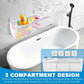 JIANWEI Bath Toy Organizer, 3 Compartment Bathtub Toy Storage Bag, Quick Access Bath Toy Holder with 4 Hooks, Mesh Shower Caddy Practical Supplies