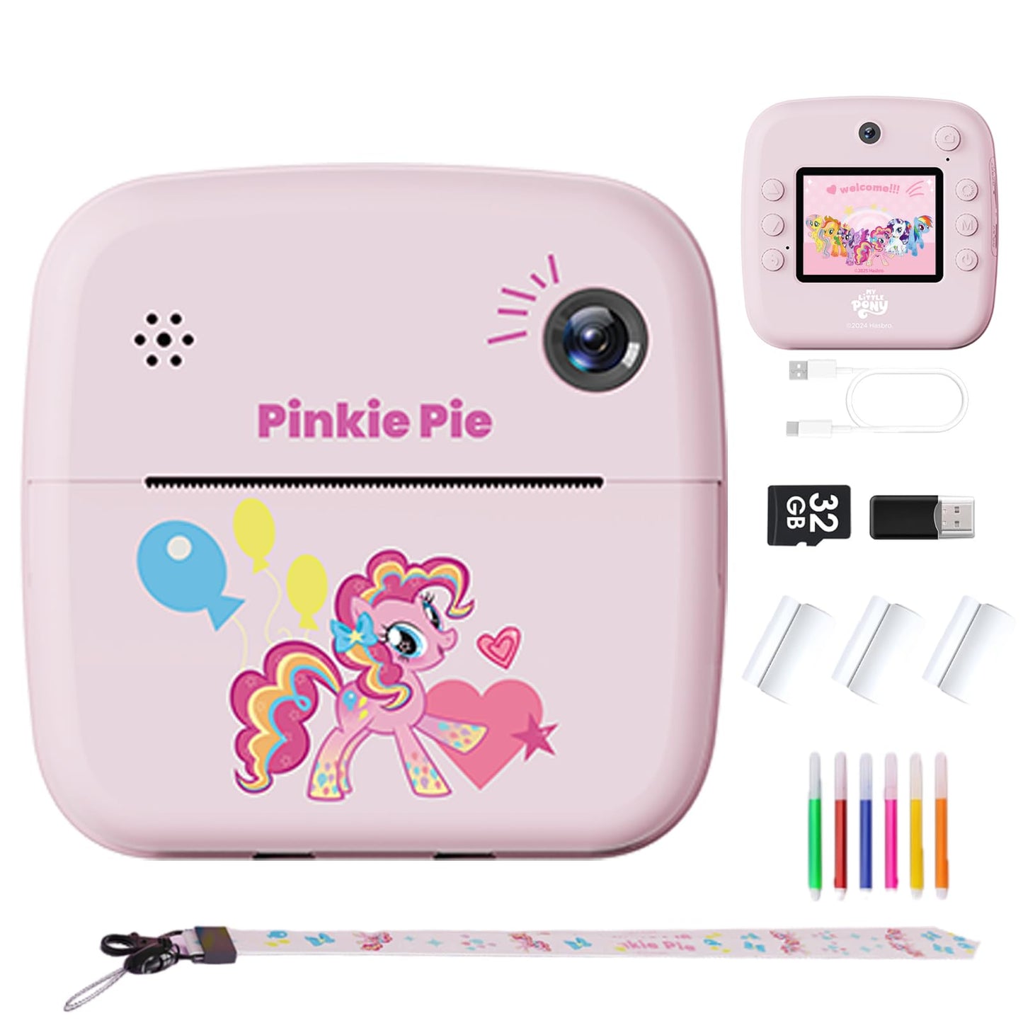 My Little Pony Rainbow Series Children Print Camera, Polaroid Camera for Kids, Instant Print Kids Camera, Digital Toy Camera for 3-12 Year Old