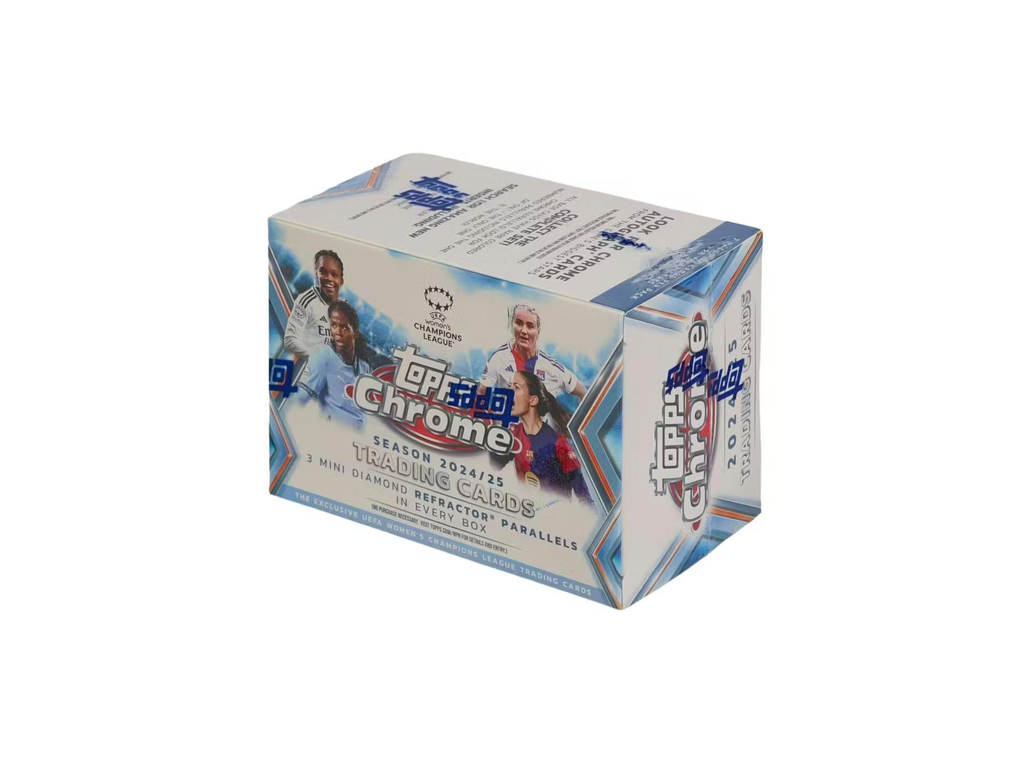 2024/25 Topps Chrome UEFA Women's Champions League Soccer Blaster Trading Card 7-Pack Blaster Box (3 Mini Diamond Refractor Parallels Per Box!)