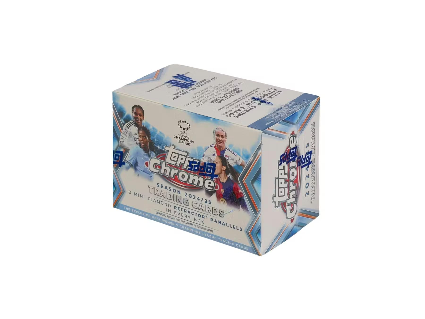 2024/25 Topps Chrome UEFA Women's Champions League Soccer Blaster Trading Card 7-Pack Blaster Box (3 Mini Diamond Refractor Parallels Per Box!)