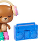 Barbie Extra Doll & Accessories with Extra-Long Crimped Pigtails in Pink Sparkly Varsity Jacket with Pet Teddy Bear