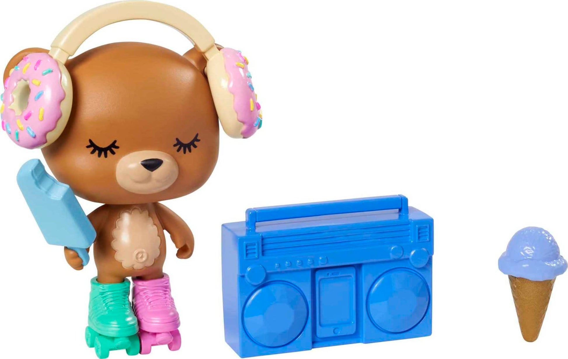 Barbie Extra Doll & Accessories with Extra-Long Crimped Pigtails in Pink Sparkly Varsity Jacket with Pet Teddy Bear
