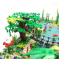 ZHX Rainforest Jungle Bridge Building Block Toys with 2pcs Baseplates(10x10 inches Each) Garden Bricks Accessories Bush Flowers Animals Coconut Trees