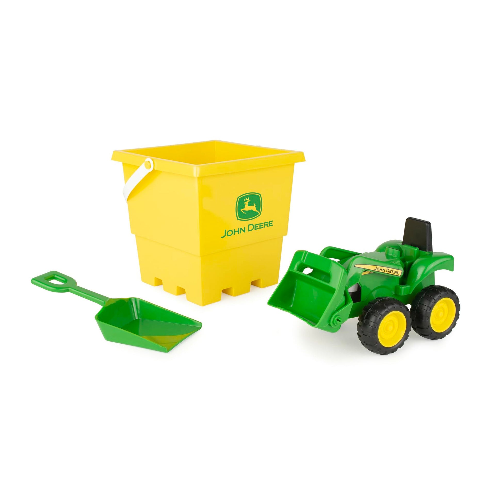 TOMY John Deere Sandbox Toy Set - Includes Dump Truck Toy, Bucket and Beach Shovel - Toddler Outdoor Toys and Farm Toys - Summer Kids Sand Toys