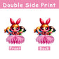 8Pcs Power Girls Table Centerpiece Birthday Party Supplies Double Side Table Decorations for Girls Party Decorations