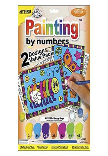 Royal Brush My First Paint by Number Kit, 8.75 by 11.375-Inch, Happy Bugs, 2/Pkg