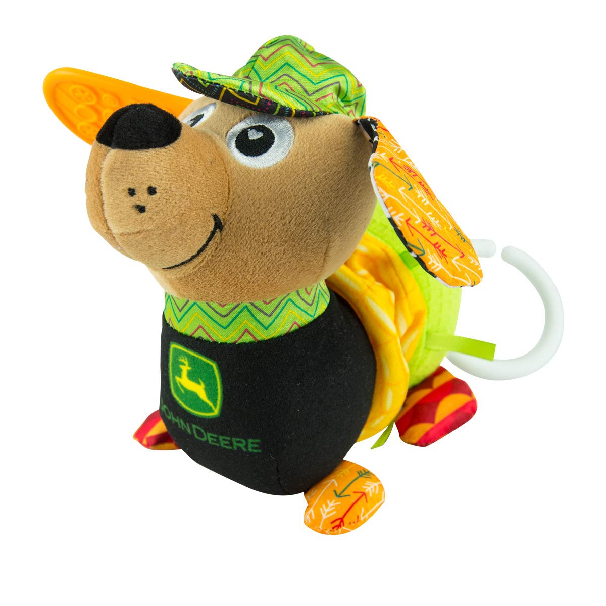 Lamaze John Deere Corn E Dogg Car Seat and Stroller Toy - Soft Baby Hanging Toys - Baby Crinkle Toys with High Contrast Colors - Baby Travel Toys Ages