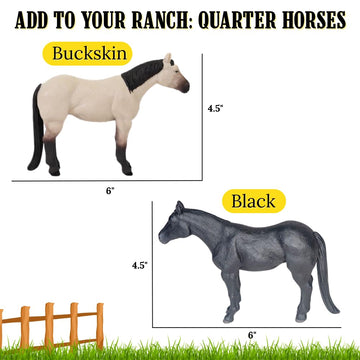 Little Buster Toys Quarter Horse Pack - Black and BuckskinF