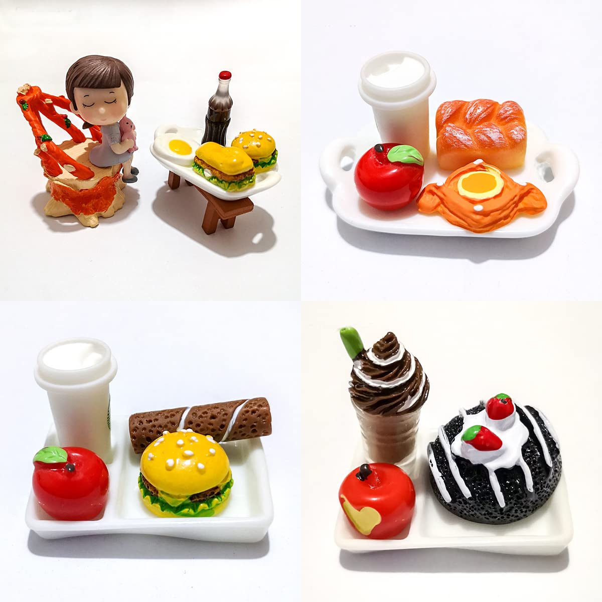 Nuanmu Miniature Food Drink Bottles Pretend Play Kitchen Game Party Toys (10 Bottles + 10 Foods?Random?)