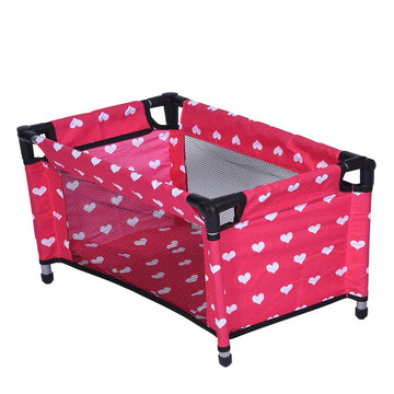 Doll Fold n' Store Pack N' Play - Doll Play Yard with Cute Hearts Design