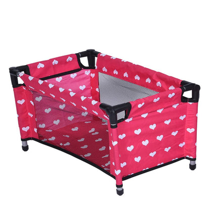 Doll Fold n' Store Pack N' Play - Doll Play Yard with Cute Hearts Design