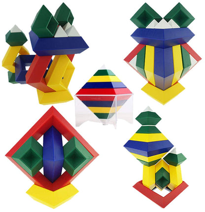 KUTOI Pyramid Stacking Toy Building Blocks 3D Puzzle Brain Teasers for Kids and Adults-Creative Preschool Learning Activities- Toddler Building Toys