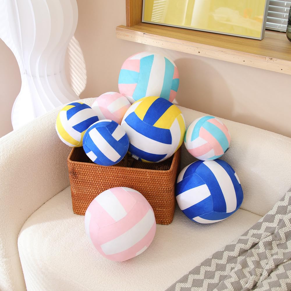 8.6 Inch Plush Football Basketball Pillow,Soft Soccer Ball Stuffed Toys- Sports Pillow Fluffy Soft Throw Pillow Toy,Sport Theme Decor, Stuffed Toy