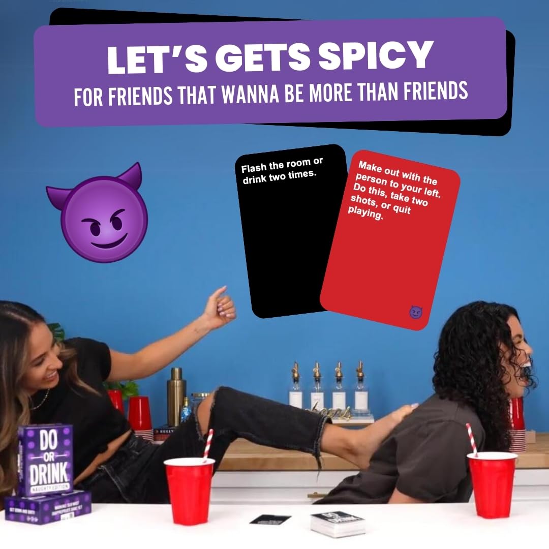 Do or Drink Naughty Edition - The Adult Drinking Game for Spicy Situations - Fun Party Games for Adults with 250 Cards - Great for Game Night, Pre