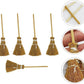 10Pcs Witch Broom, Miniature Broom Props Artificial Mini Fairy Hopuse, Mini Straw Fairy Micro Landscape Decoration Witch Sweeping