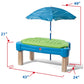 Step2 Cascading Cove Sand and Water Table, Kids Activity Sensory Playset, Comes with Umbrella, Summer Outdoor Toys, 7 Piece Toy Accessories,