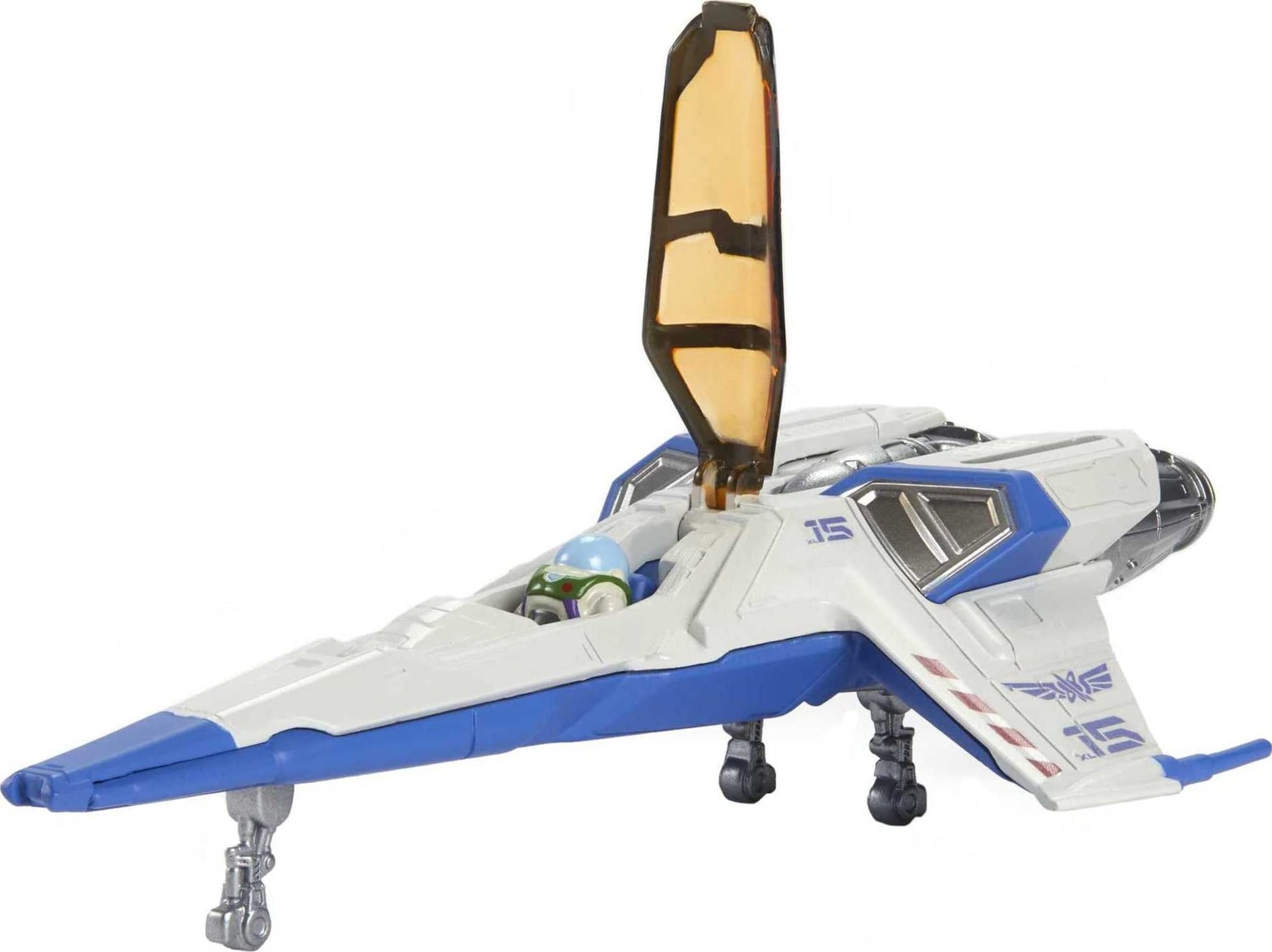Mattel Disney and Pixar Lightyear Hyperspeed Series Mini Action Figure & Toy Vehicle Set, Buzz Lightyear & XL-15 Spaceship