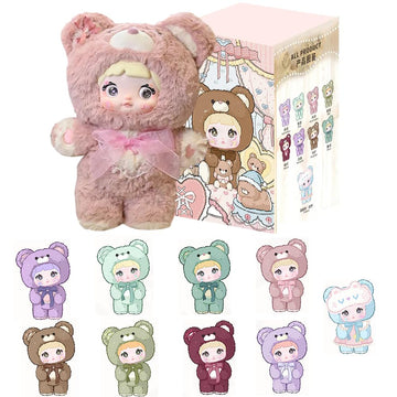 REIVIVORA Nommi Good Night Bear 400% Series Plush Blind Box 1PC (1 of 9 Possible Styles) Cute Figures Collectible Toys Birthday Gifts (1Pcs Random