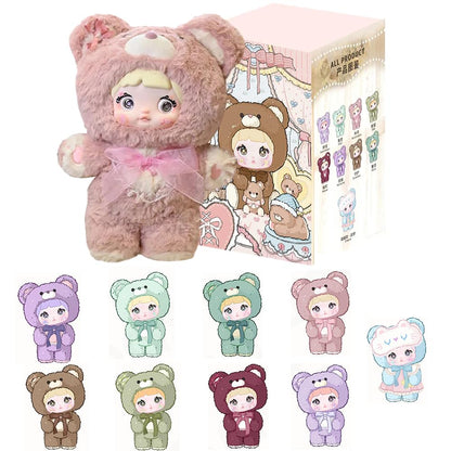 REIVIVORA Nommi Good Night Bear 400% Series Plush Blind Box 1PC (1 of 9 Possible Styles) Cute Figures Collectible Toys Birthday Gifts (1Pcs Random