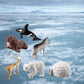 NatureMan Mini Arctic Animals Toys Set 10PCS Polar Animal Figurines Toy PlaysetIncludes Polar Bear Seal Reindeer Wolf Rabbit Arctic Fox Igloo