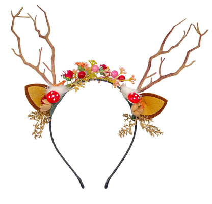 Kimglurs Christmas Girl Headwear Hand-made Headdress for Party Snowman Antler Headband for Kids Adults(Hairband
