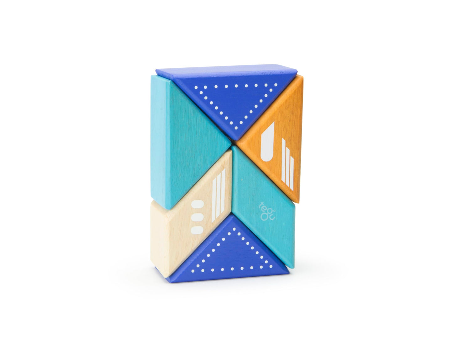6 Piece Tegu Travel Pal Magnetic Wooden Block Set, Jet Plane