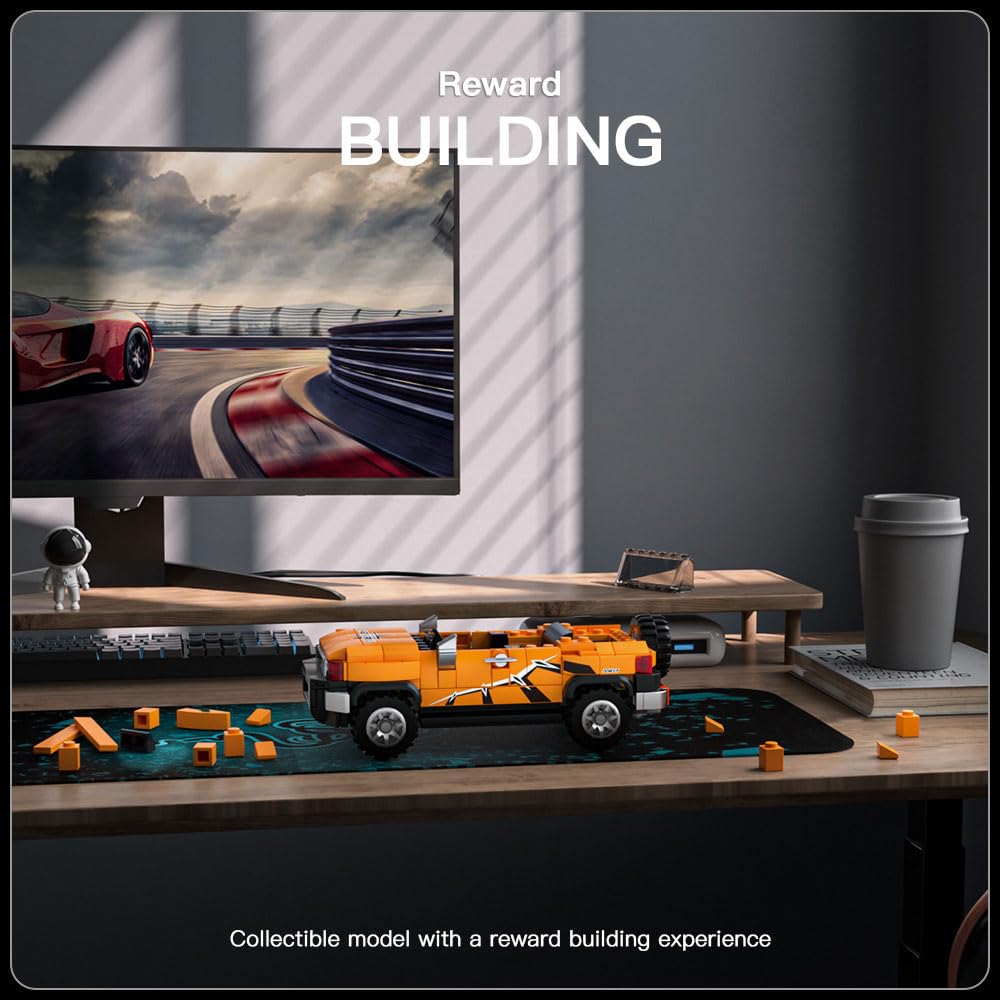 Mould King Speed Champion SUV Building Toys with Display Case, 27059 Model Car Kits, Race Car Building Kit for Adults Kids 8+ (414PCS)