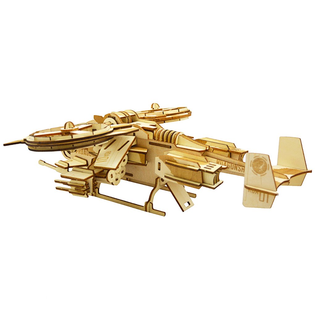 3D Wooden Puzzles Laser Engraving DIY Safe Assembly Constructor Kit Toy for Teens and Adults (Fighter)