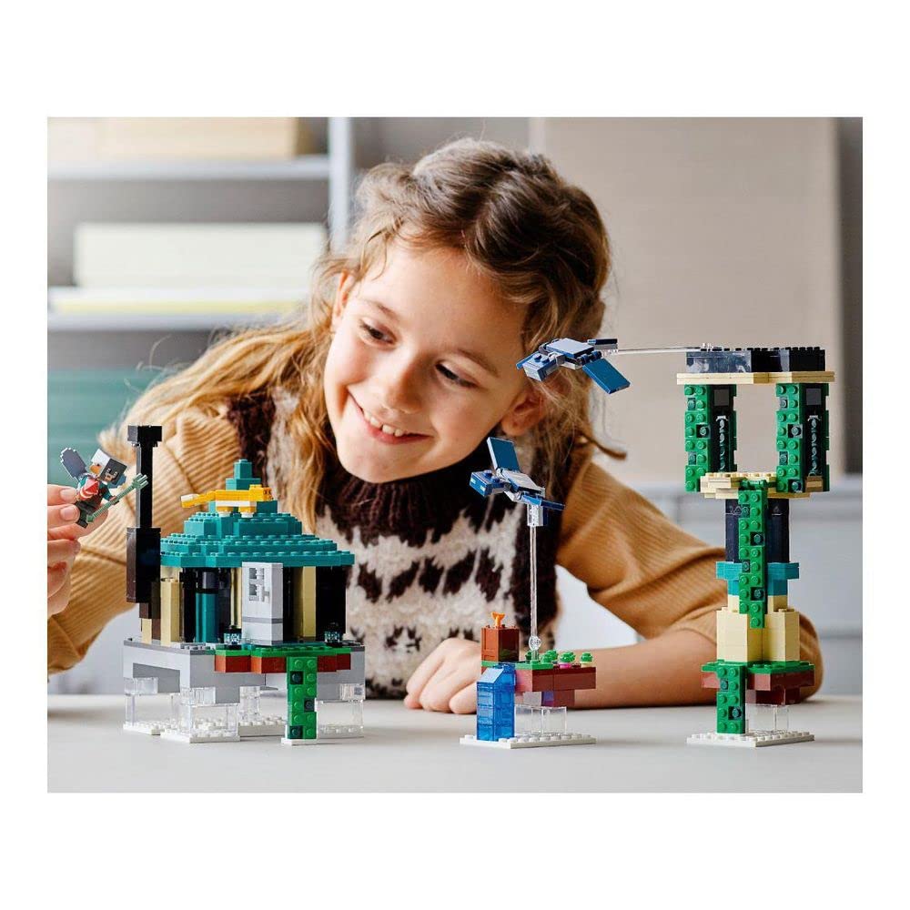 LEGO Minecraft The Sky Tower 21173 Fun Floating Islands Building Kit Toy with a Pilot, 2 Flying Phantoms and a Cat; New 2021 (565 Pieces)