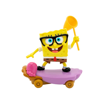 SPONGEBOB SQUAREPANTS Jelly Fishin Gliders - 5 in Spongebob Pull-Back Racing Toy with Action Net, Fast Motion & Undersea Adventure Play for Kids Ages